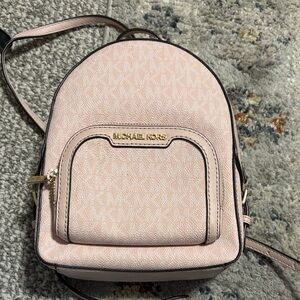Michael Kors Blush Pink Mini Leather Backpack with Gold Hardware